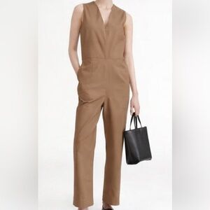 Everlane Cotton Structured Jumpsuit in Toasted Coconut Size 2